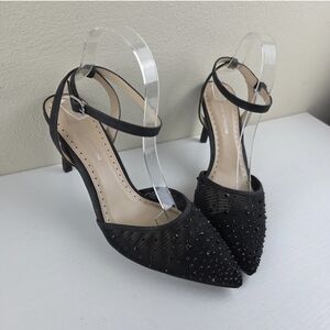 Adrienne Vittadini Shoes Nerve 1 Embellished Pumps Heels Size 10 M Black